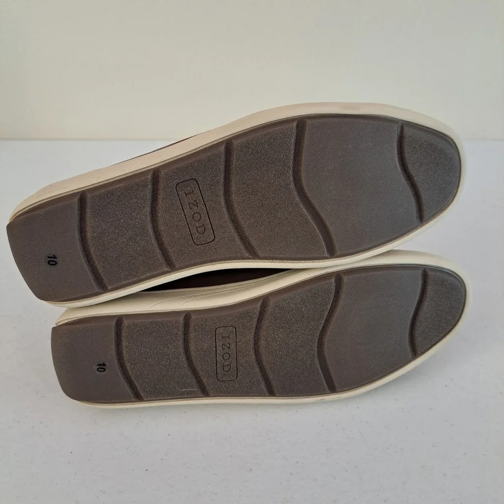 IZOD Loafers Mens Size 10 Brown Memory‎ Foam Slip On Moc Toe Shoes 1263-567